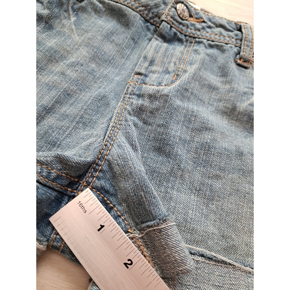 SO Y2K Womens Light Wash Distressed Denim Cut Off Shorts Blue Frayed Hem Size 11 - Picture 8 of 9